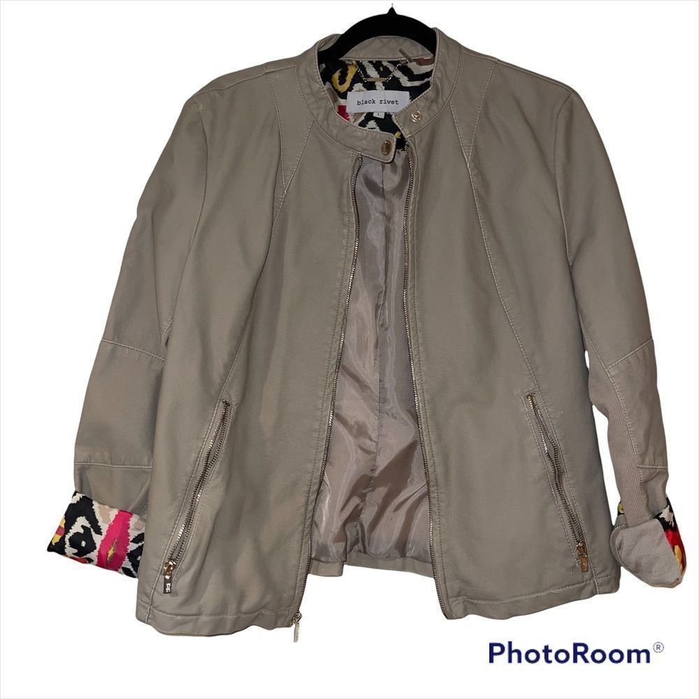 BLACK Rivet | Tan Faux Leather Jacket